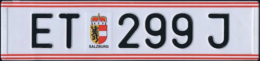 Austria license plate