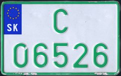Slovakia license plate