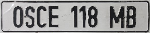 OSCE license plate
