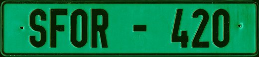 SFOR license plate