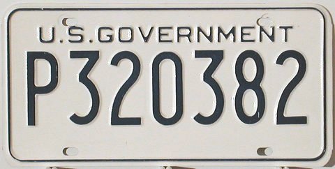 U.S. Government License Plates